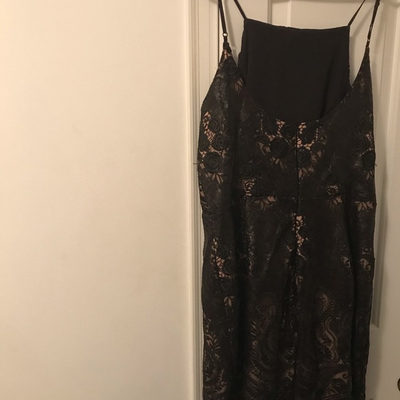 Lacey black and floral sequin design mini dress - Picture 2 of 3